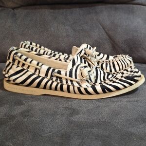 Sperry Zebra Print Striped Loafers Men's 10